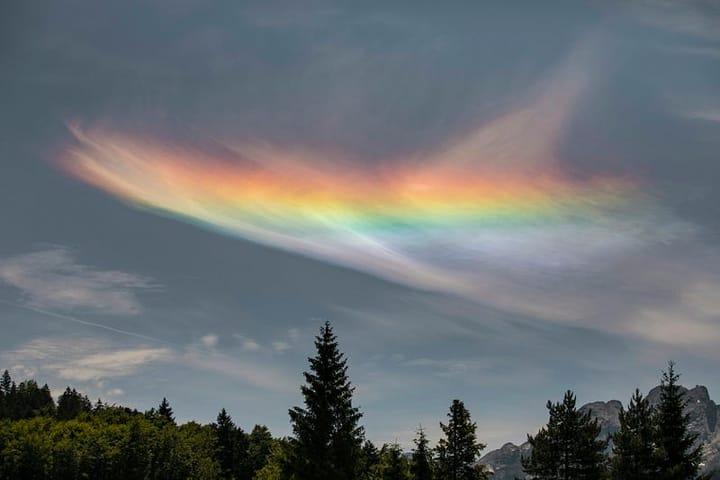 Rainbow colors in the sky